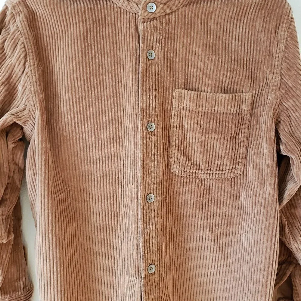 Treasure & Bond Corduroy Button Front Hoodie (Big Boys) Brown Dijon/XL